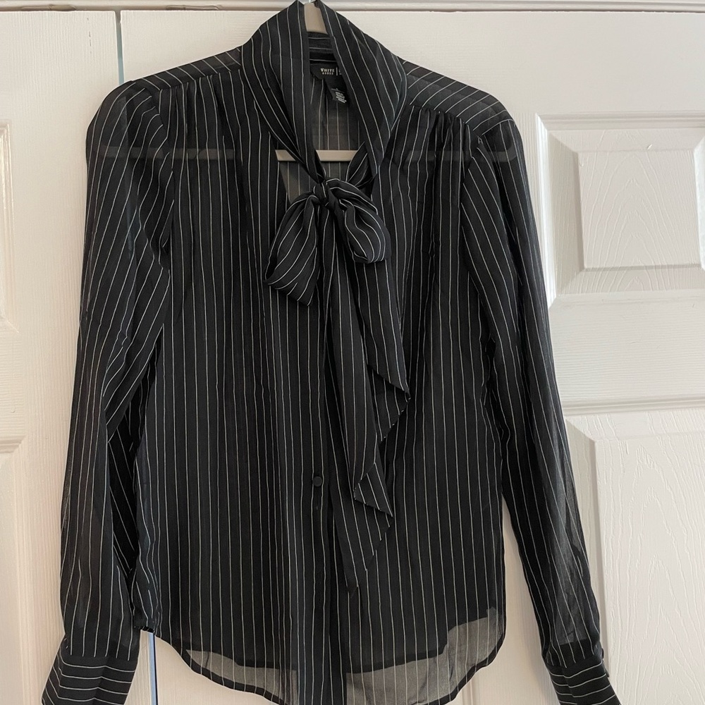 WHBM sheer bow blouse!
